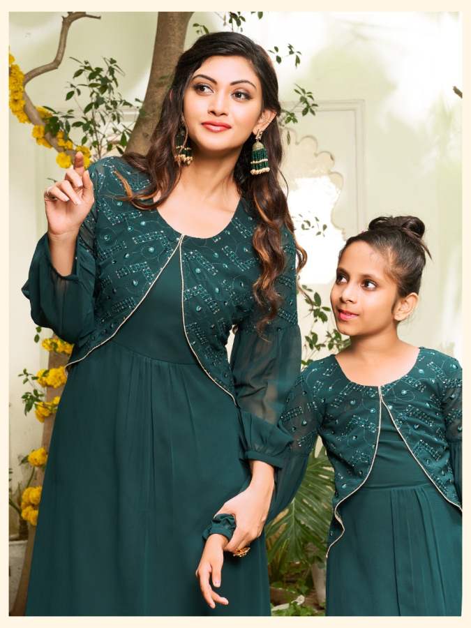 Me And Mom 4 Designer Festive Wear Georgette Heavy Mother Daughter Collection